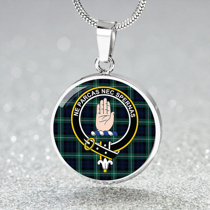 Lamont Modern Tartan Crest Circle Necklace