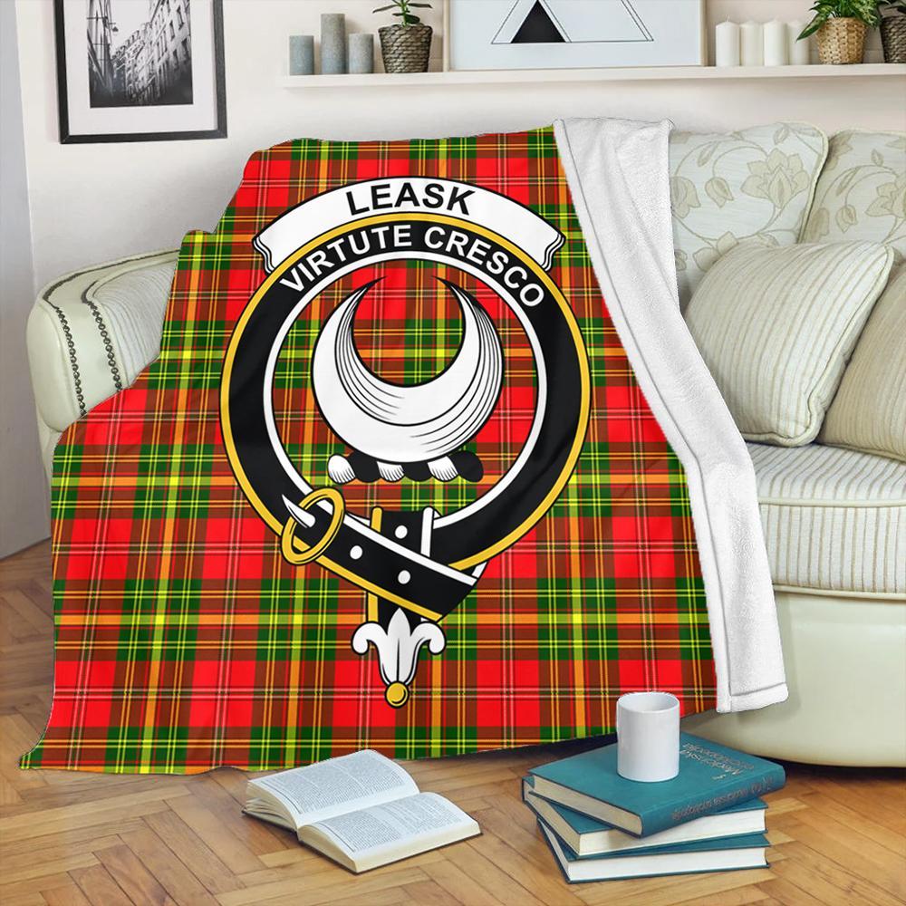 Leask Tartan Crest Premium Blanket