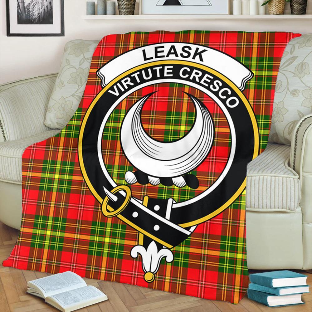 Leask Tartan Crest Premium Blanket