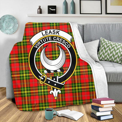 Leask Tartan Crest Premium Blanket