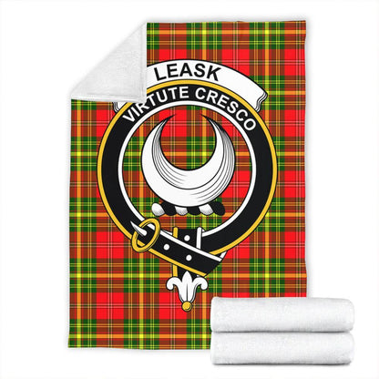 Leask Tartan Crest Premium Blanket