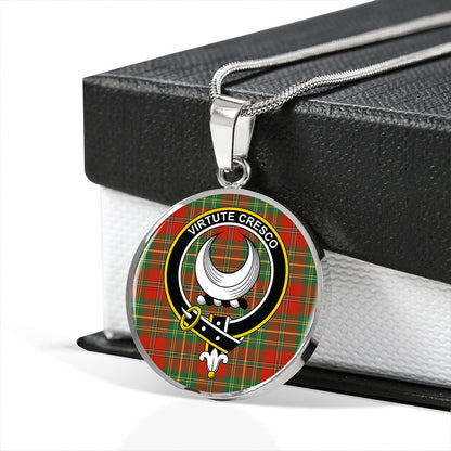 Leask Ancient Tartan Crest Circle Necklace