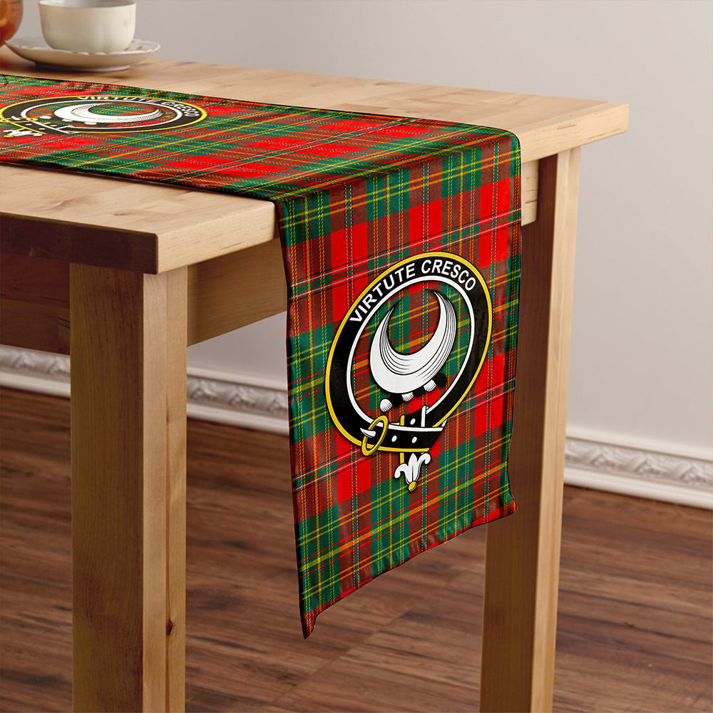 Leask Modern Tartan Crest Table Runner