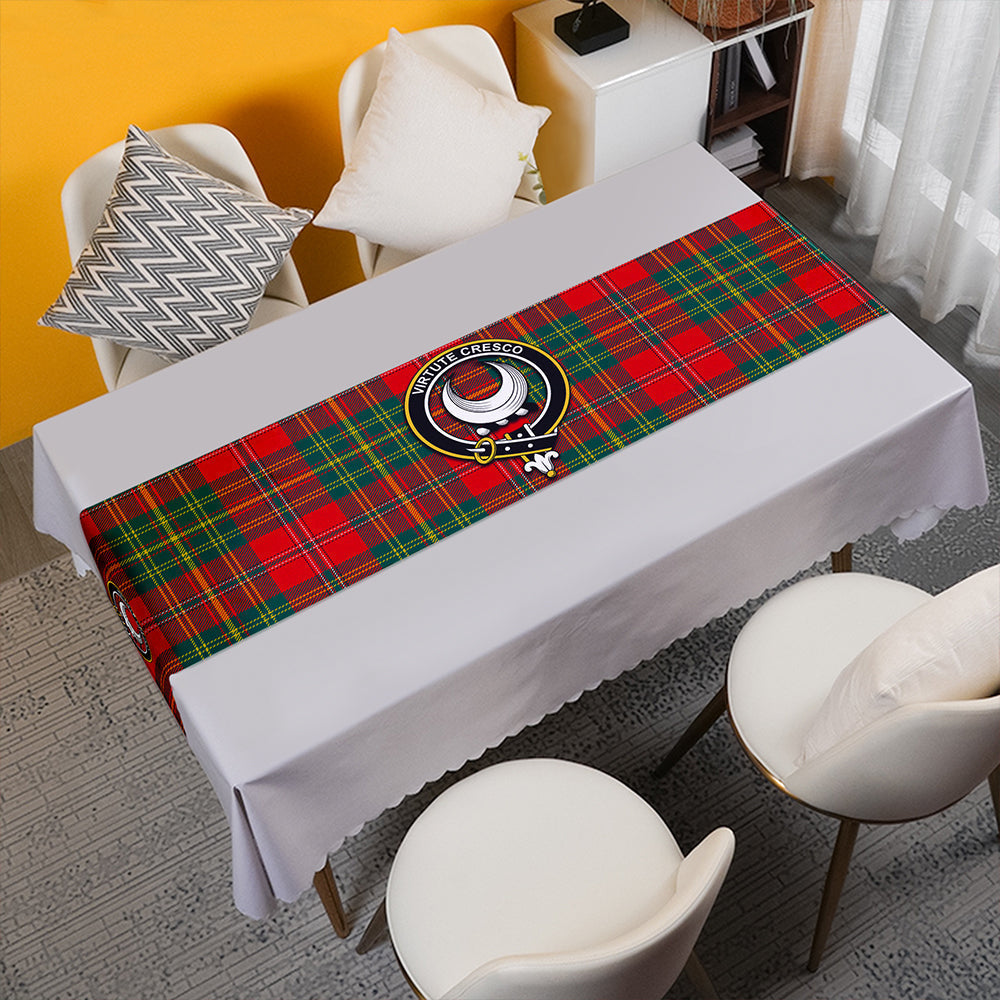 Leask Modern Tartan Crest Table Runner