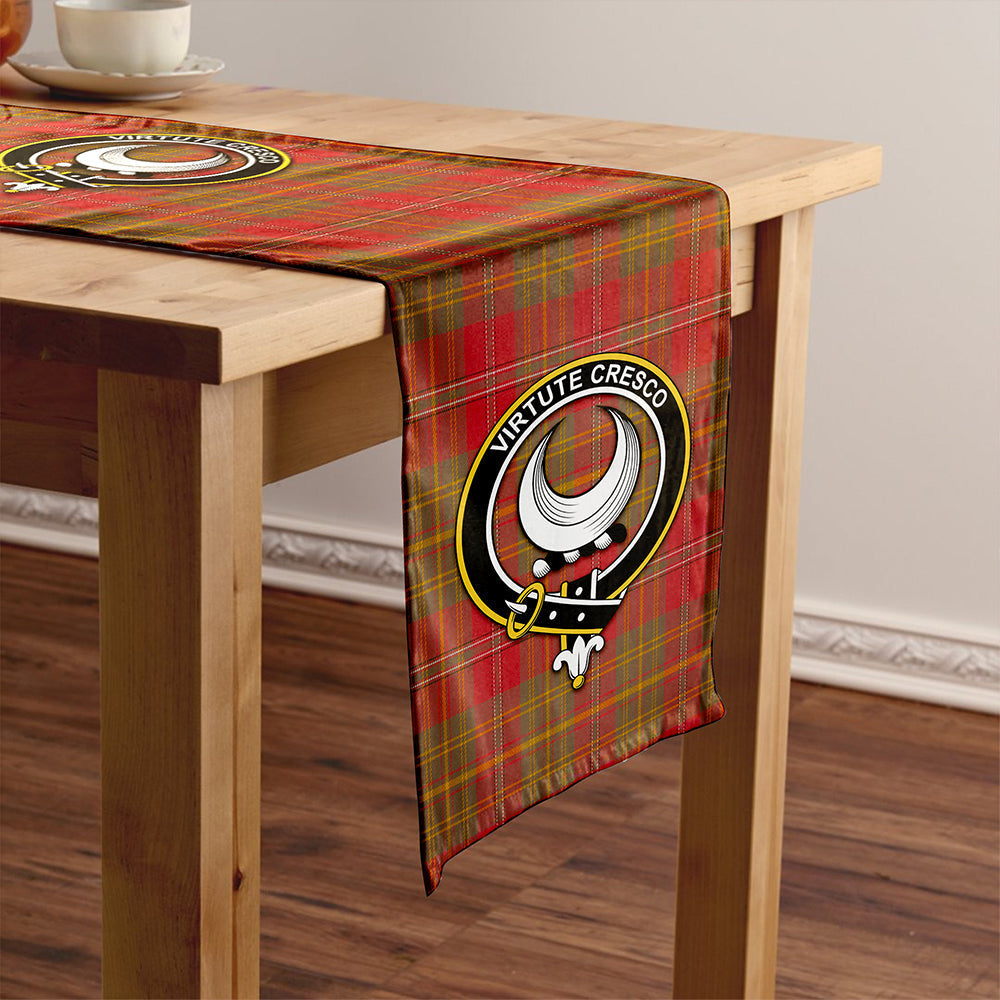 Leask Weathered Tartan Crest Table Runner