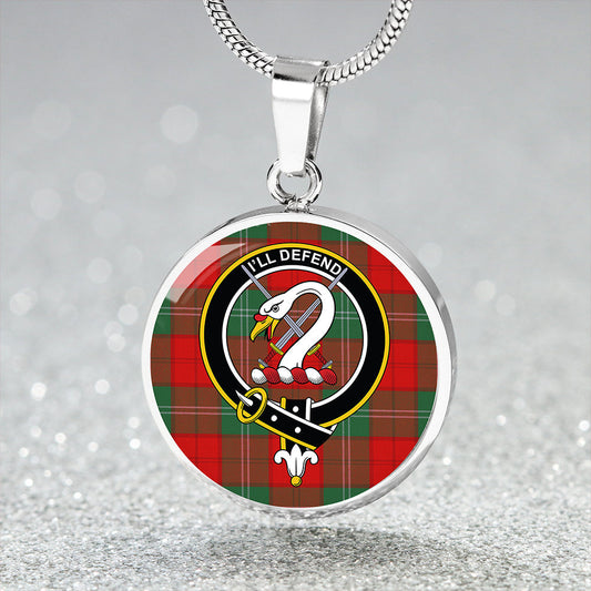 Lennox Modern Tartan Crest Circle Necklace