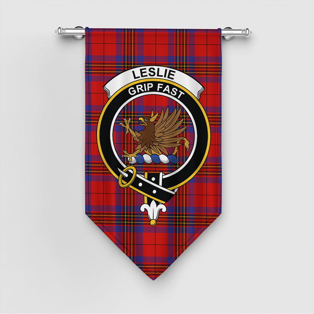 Leslie Modern Tartan Crest Gonfalon