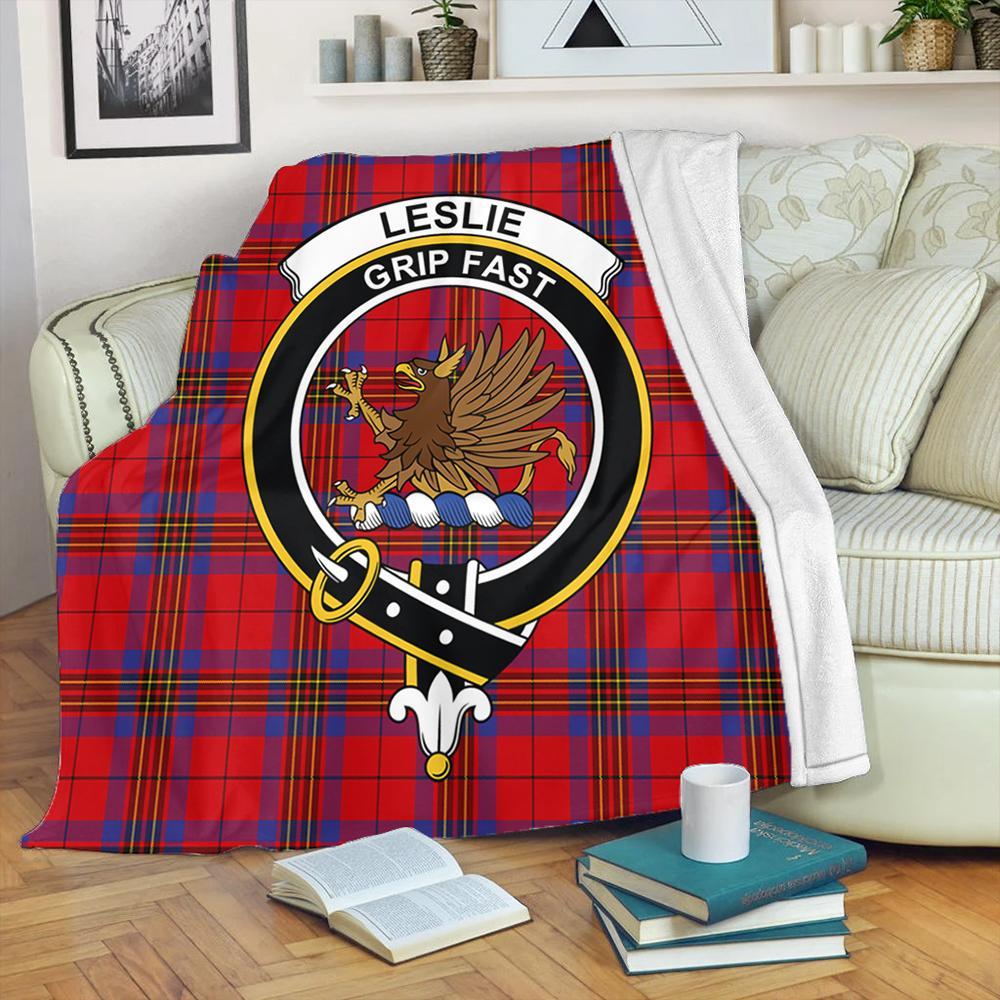 Leslie Modern Tartan Crest Premium Blanket