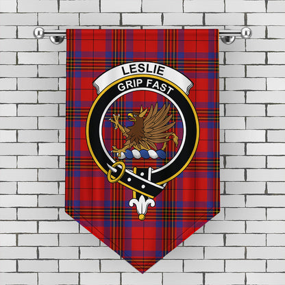 Leslie Modern Tartan Crest Gonfalon