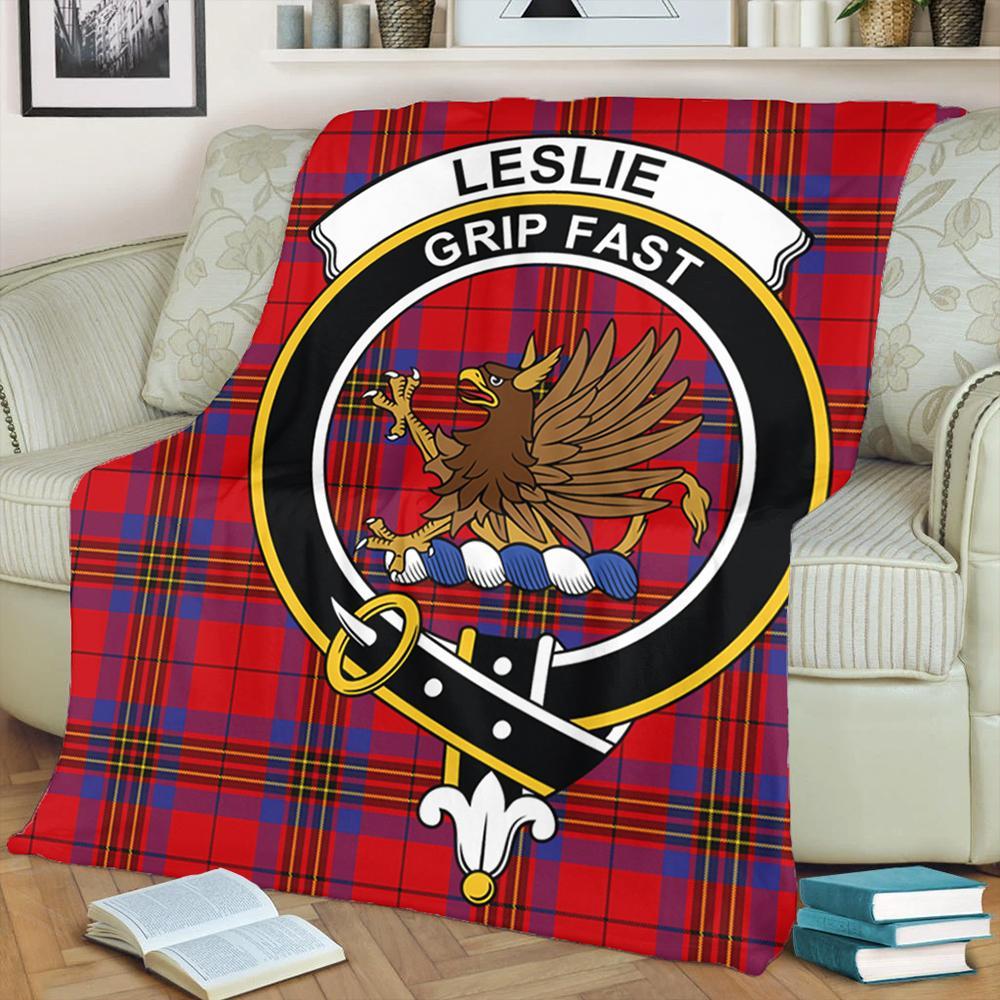 Leslie Modern Tartan Crest Premium Blanket