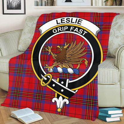 Leslie Modern Tartan Crest Premium Blanket