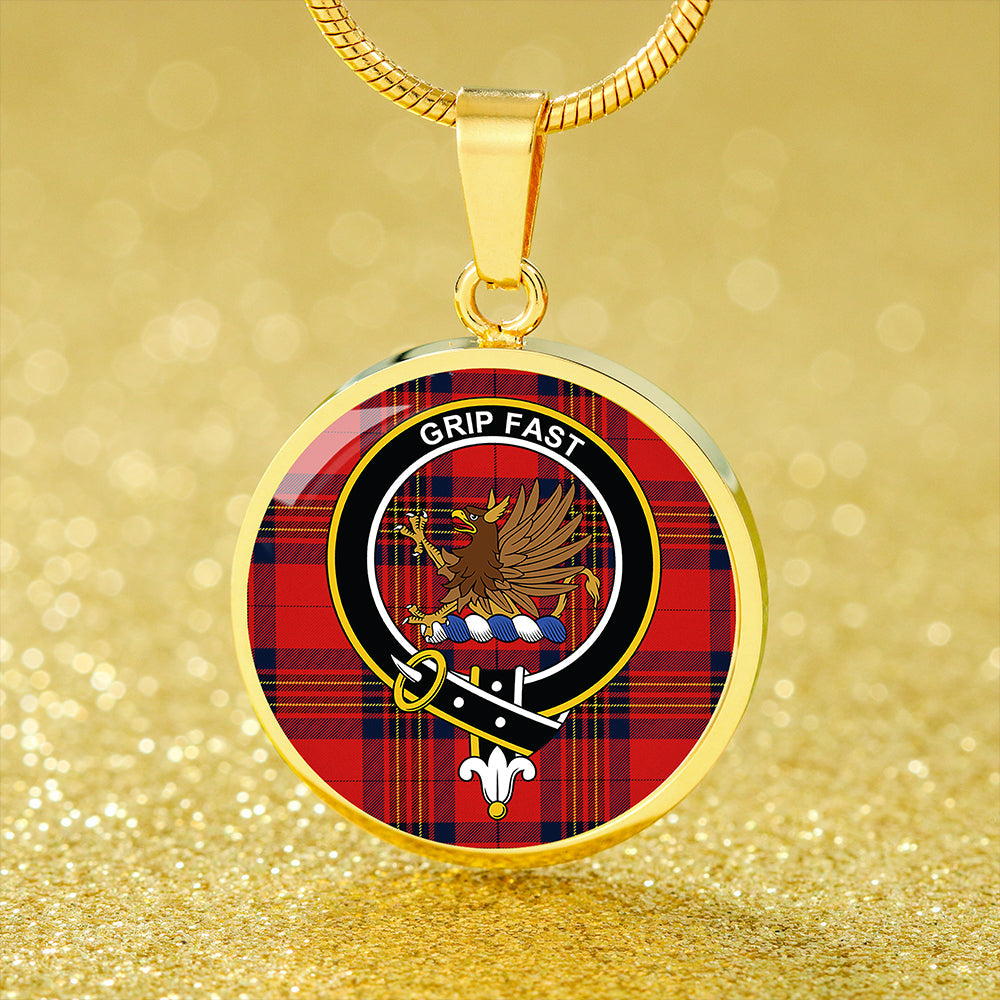 Leslie Modern Tartan Crest Circle Necklace