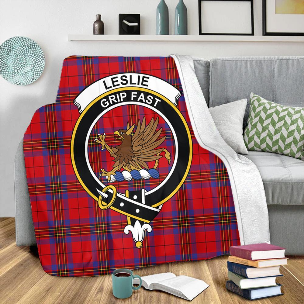 Leslie Modern Tartan Crest Premium Blanket