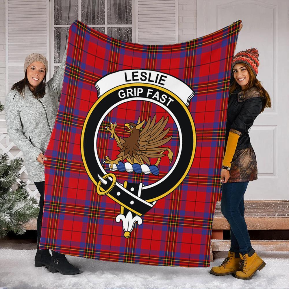 Leslie Modern Tartan Crest Premium Blanket