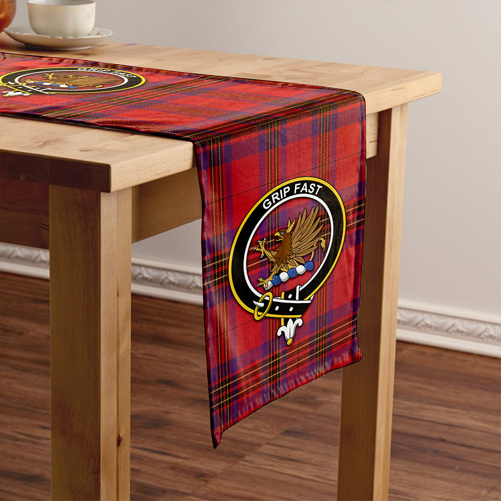 Leslie Weathered Tartan Crest Table Runner