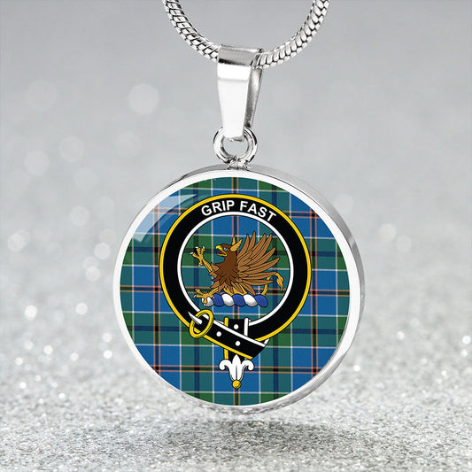 Leslie of the Hebrides Ancient Tartan Crest Circle Necklace