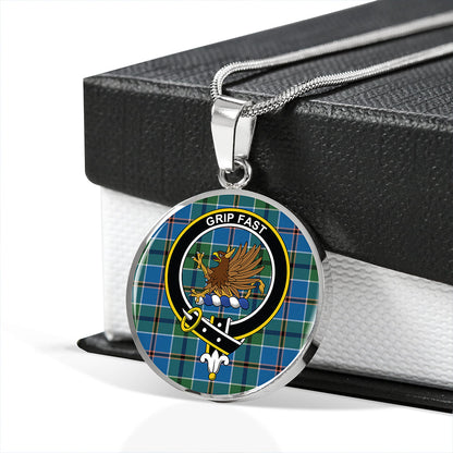 Leslie of the Hebrides Ancient Tartan Crest Circle Necklace