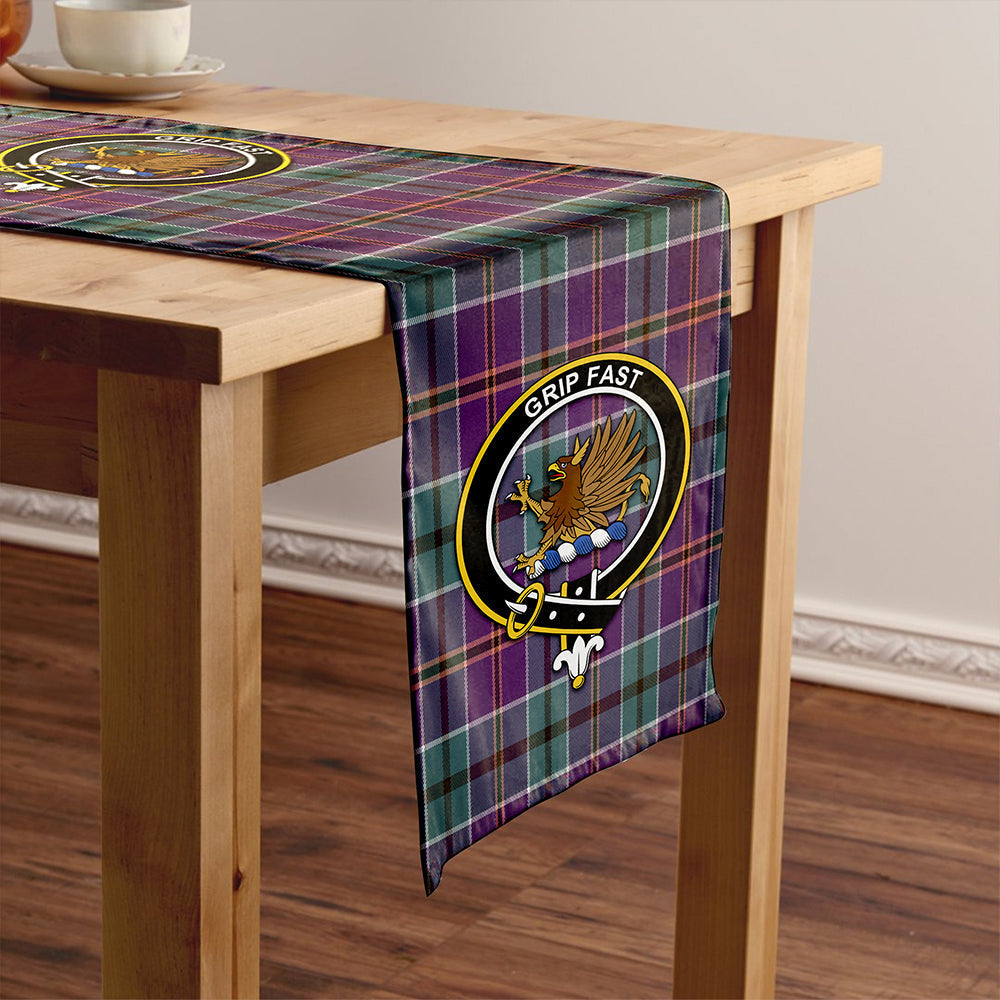 Leslie of the Hebrides Weathered Tartan Crest Table Runner