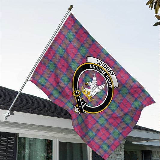 Lindsay Ancient Tartan Classic Crest House Flag