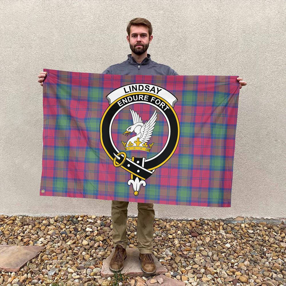 Lindsay Ancient Tartan Classic Crest House Flag