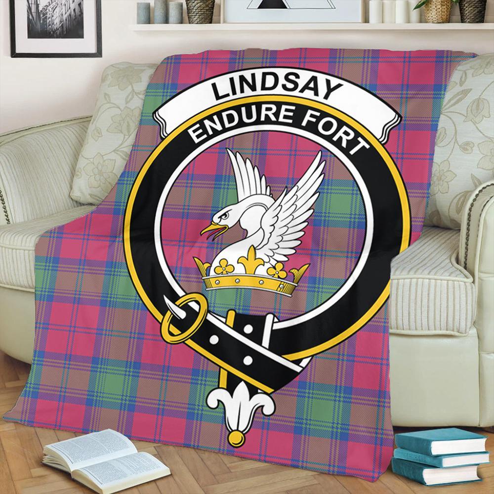 Lindsay Ancient Tartan Crest Premium Blanket