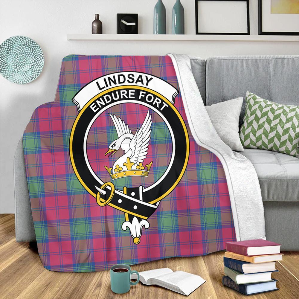 Lindsay Ancient Tartan Crest Premium Blanket