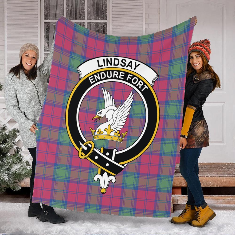 Lindsay Ancient Tartan Crest Premium Blanket