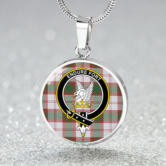 Lindsay Dress Dance Red Ancient Tartan Crest Circle Necklace