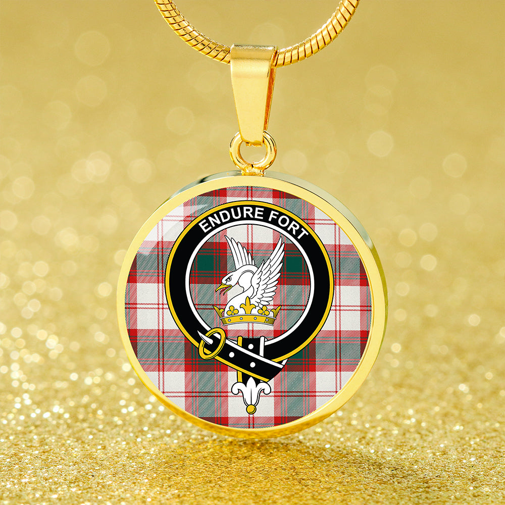 Lindsay Dress Dance Red Modern Tartan Crest Circle Necklace