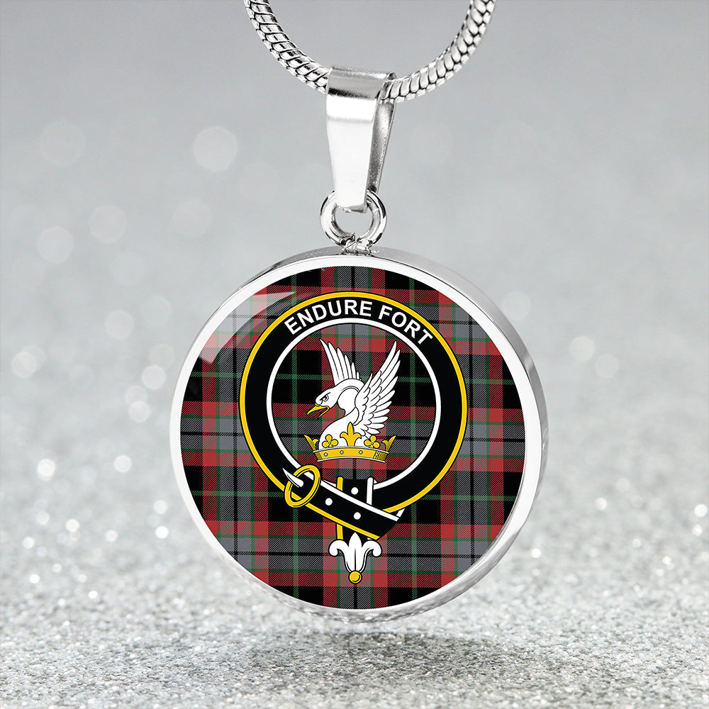 Lindsay Hunting Ancient Tartan Crest Circle Necklace