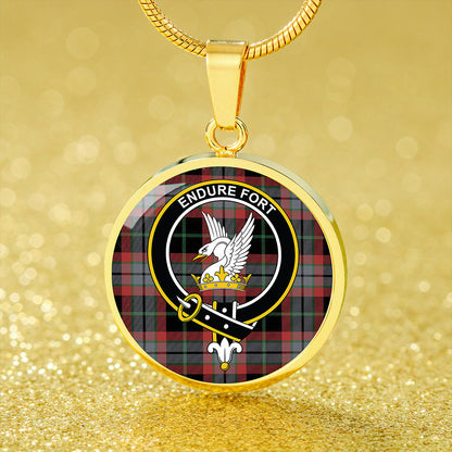 Lindsay Hunting Ancient Tartan Crest Circle Necklace