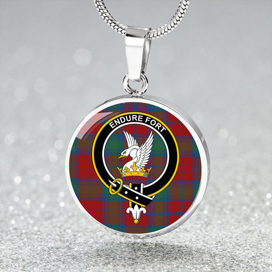 Lindsay Modern Tartan Crest Circle Necklace