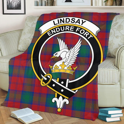 Lindsay Modern Tartan Crest Premium Blanket