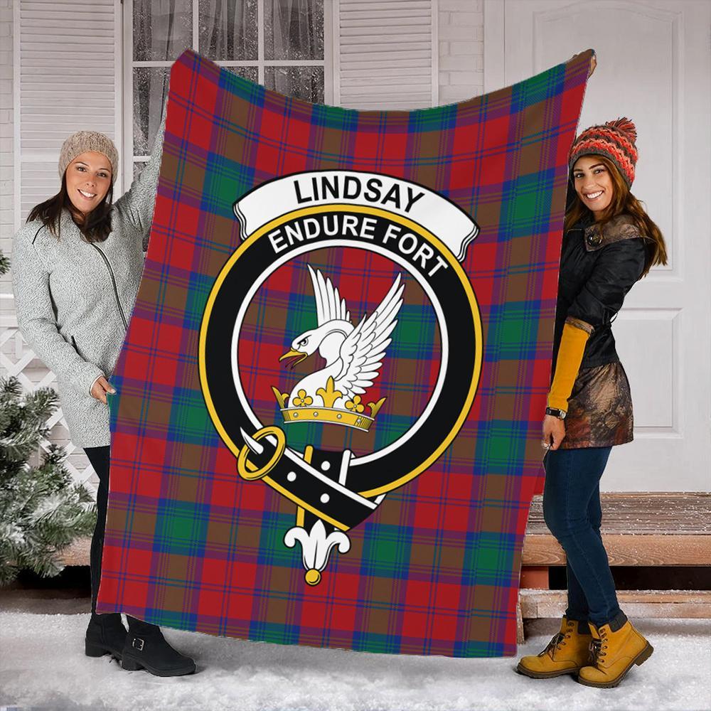 Lindsay Modern Tartan Crest Premium Blanket