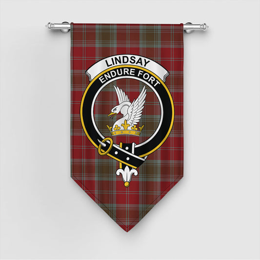 Lindsay Weathered Tartan Crest Gonfalon