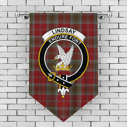 Lindsay Weathered Tartan Crest Gonfalon