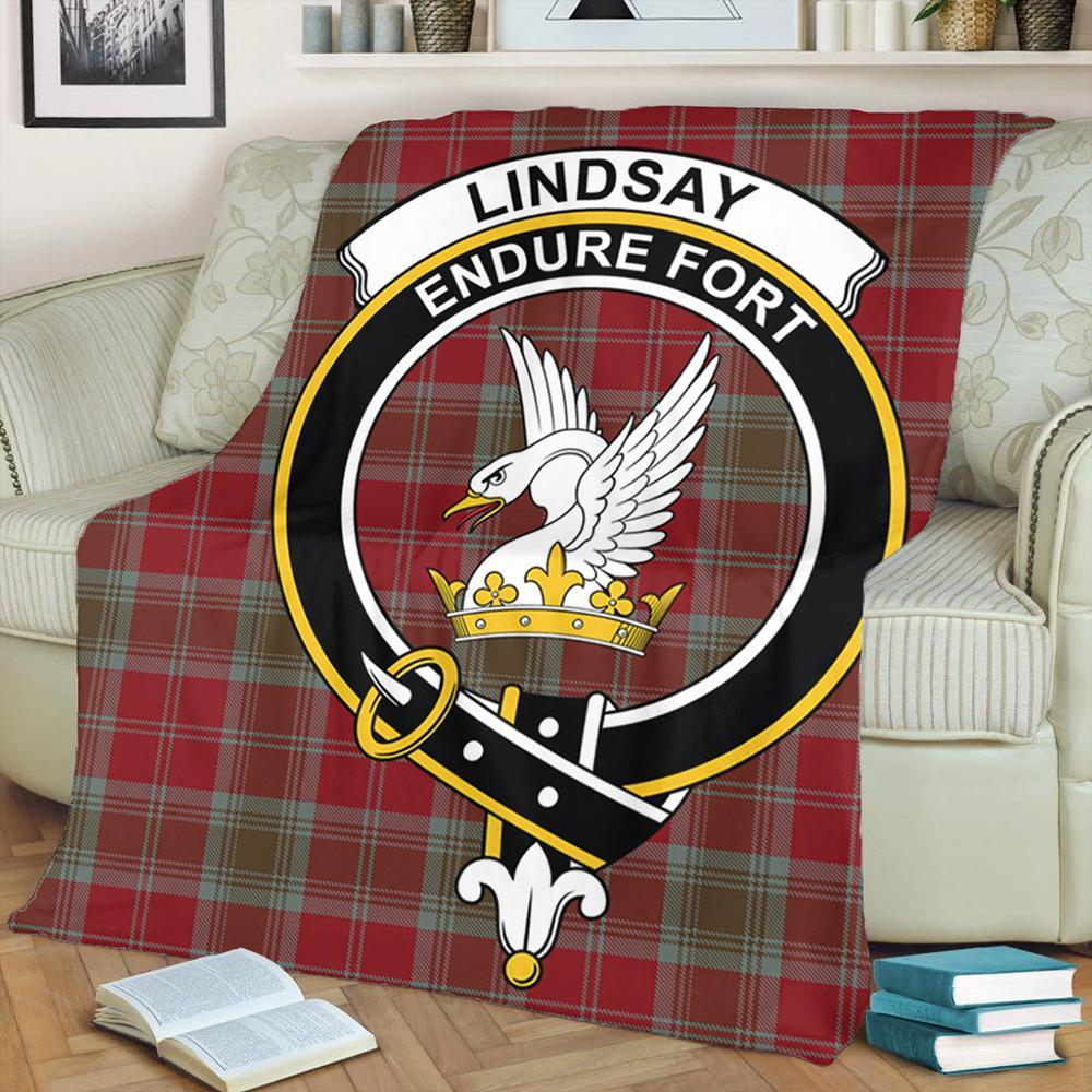 Lindsay Weathered Tartan Crest Premium Blanket