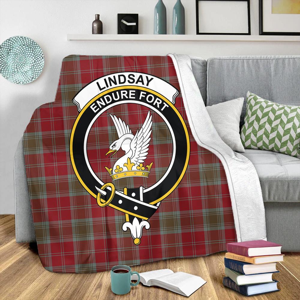 Lindsay Weathered Tartan Crest Premium Blanket