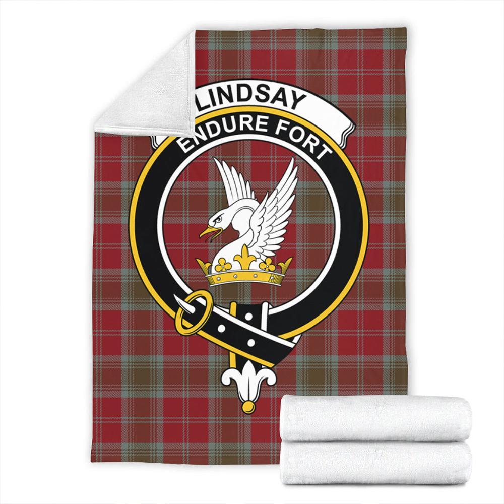 Lindsay Weathered Tartan Crest Premium Blanket