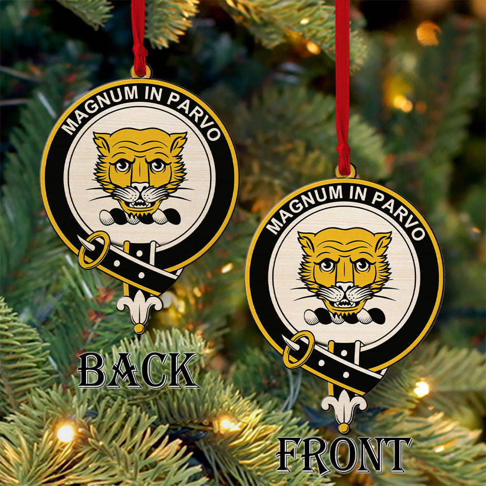 Little Tartan Crest Wood Acrylic Ornament