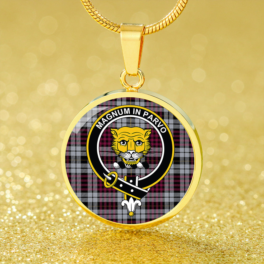 Little Dress Modern Tartan Crest Circle Necklace