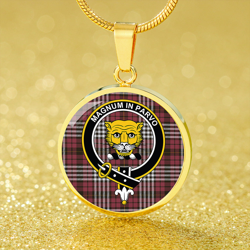 Little of Morton Rigg Weathered Tartan Crest Circle Necklace