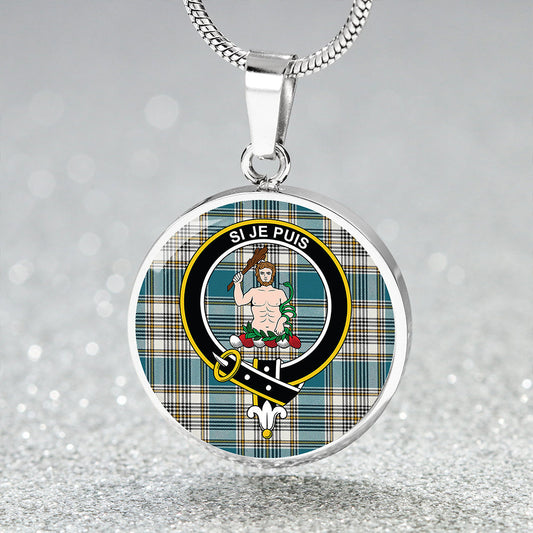 Livingstone Dress Ancient Tartan Crest Circle Necklace