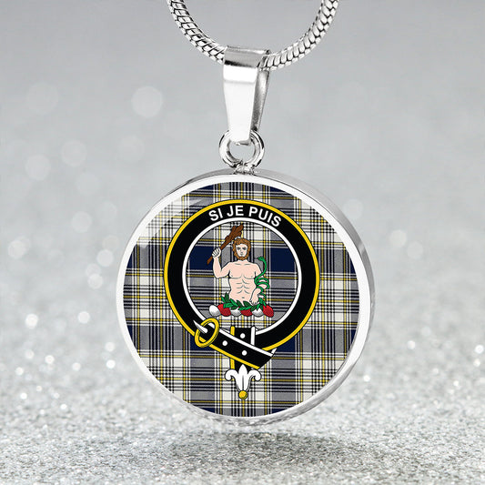 Livingstone Dress Modern Tartan Crest Circle Necklace