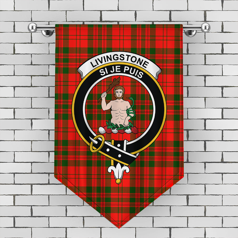 Livingstone Modern Tartan Crest Gonfalon