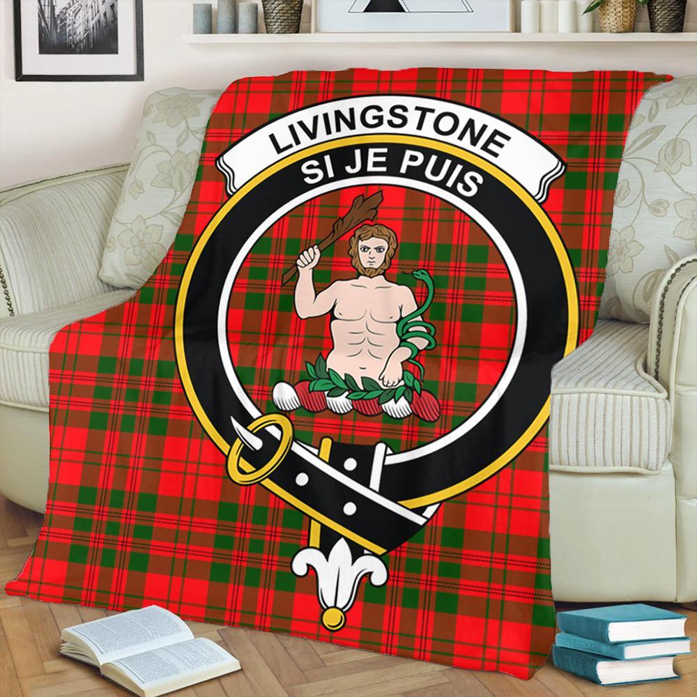 Livingstone Modern Tartan Crest Premium Blanket