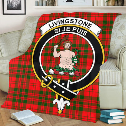 Livingstone Modern Tartan Crest Premium Blanket