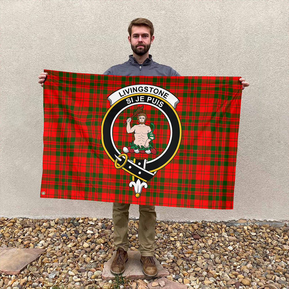 Livingstone Modern Tartan Classic Crest House Flag