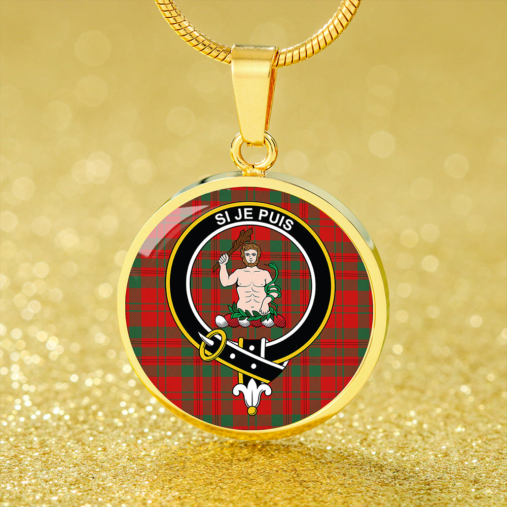 Livingstone Modern Tartan Crest Circle Necklace