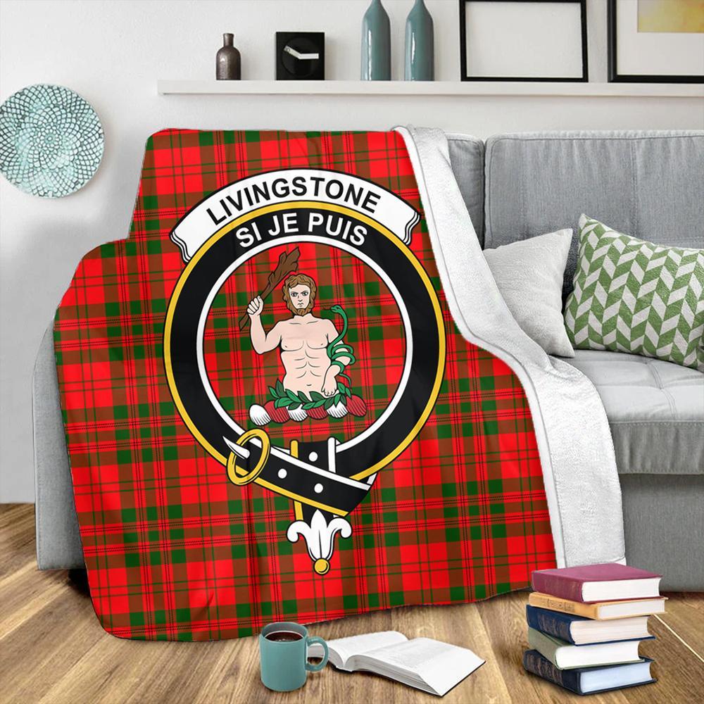 Livingstone Modern Tartan Crest Premium Blanket